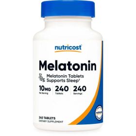 Nutricost Melatonin 10mg, 240 Tablets - 10mg Per Serving, Non-GMO, Gluten Free Supplement