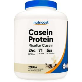 Nutricost Casein Protein Powder 5lb Vanilla - 100% Micellar Casein