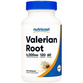 Nutricost Valerian Root Capsules (4000mg) 120 Capsules - Gluten Free Supplement (Brand: eSupplements, llc)